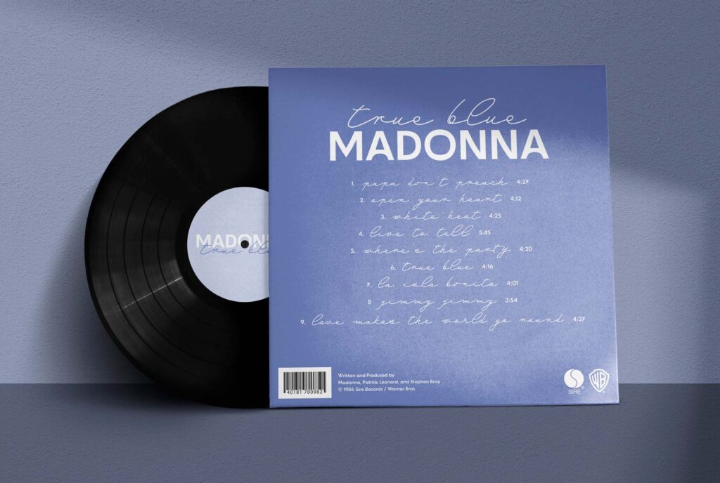 Madonna True Blue Album cover back